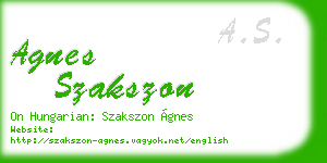 agnes szakszon business card