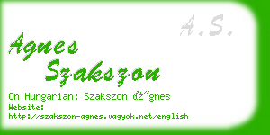 agnes szakszon business card